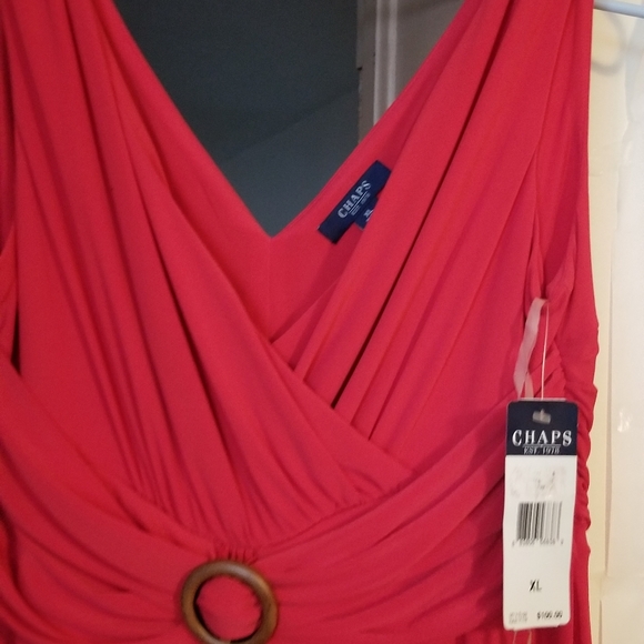 NWT- Chaps, sleeveless red long dress, XL - Picture 4 of 5